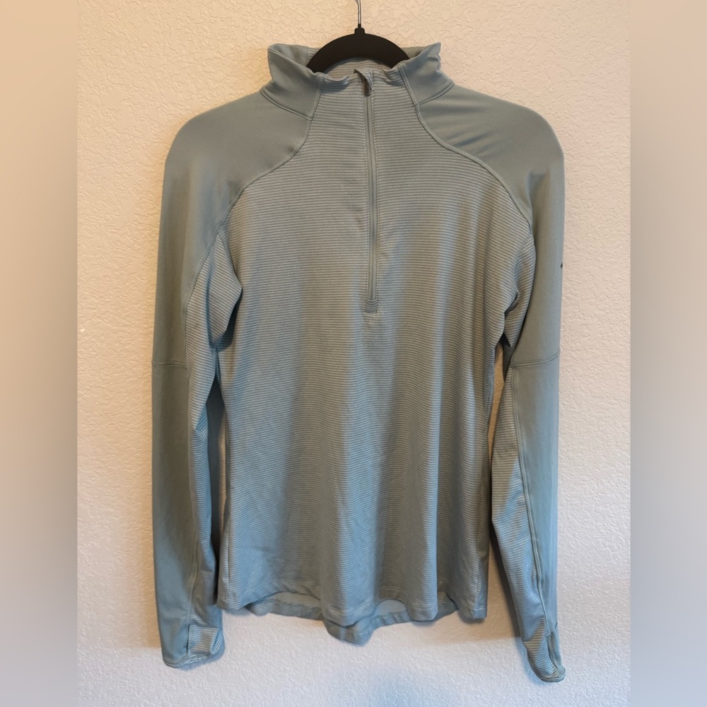 Columbia Light Aqua Blue Quarter-Zip Moisture Wicking Pullover